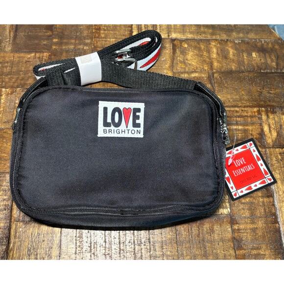 Love Brighton Crossbody Bag Black Red Heart Strap NWT And Extra Makeup Bag - Picture 2 of 15